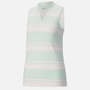 Puma Golf Ladies Cloudspun Valley Stripe Sleeveless Polo size medium